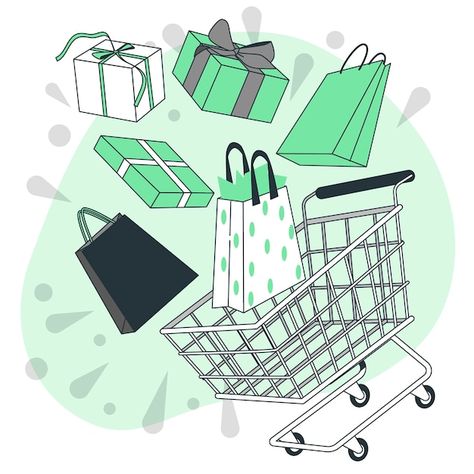 Free vector shopping cart with bags or g... | Free Vector #Freepik #freevector #market-shop #supermarket #market #market-cart Shopping Cart Illustration, Bag Illustration, Building Plan, Futuristic Technology, Home Office Organization, Cool Technology, Home Library, Tech Gadgets, Free Shopping