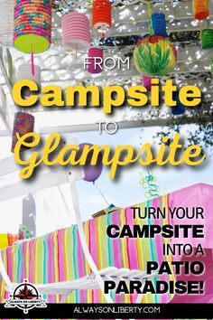 Long Term Campsite Ideas, Rv Patio Decor, Cool Tent Campsite Setups, Camper Landscaping Ideas Yards, Campsite Decor Ideas, Camp Set Up Ideas Glamping, Setting Up Rv Campsite Ideas, Campsite Design Ideas, Festival Camp Decor