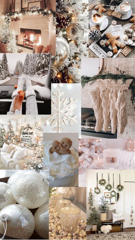 Preppy Christmas Wallpaper Collage, January Collage Wallpaper, White Christmas Collage, White Christmas Aesthetic Wallpaper, Chrismas Wallpers For Iphone, Winter Collage Wallpaper, White Christmas Wallpaper, Christmas Collage Wallpaper, Winter Collages