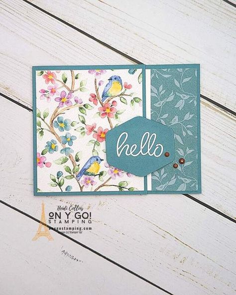 Embossing Cards Ideas Cardmaking, Stampin Up Bird Cards, Hello Irresistible Dsp Stampin Up Cards, Heartfelt Hellos Stampin Up Cards, Sale-a-bration 2024, Su Mini Catalog 2024, Stampin Up Heartfelt Hellos, Spring Greeting Cards, Stampin Up Flight And Airy