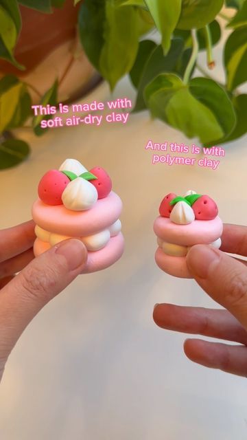 Claymoo on Instagram: "What’s the difference between soft air-dry clay and polymer clay? 🤔 #learntosculpt #polymerclay #diykit #craftkit #shopsmall #giftideas" Air Soft Clay Ideas, How To Make S, Clay Crafts Air Dry Cute, Diy From Air Dry Clay, Air Dry Clay Desserts, Clay Inspiration Easy, Fluffy Clay Ideas, Clay Birthday Ideas, What To Make With Air Dry Clay Aesthetic