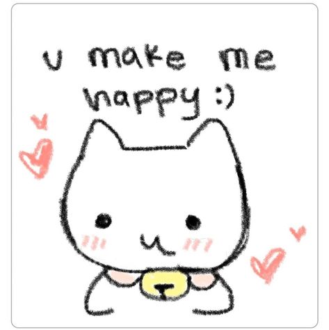 U Make Me Happy, Cat Doodle, Cute Texts For Him, Pretty Princess, Text For Him, Cute Messages, Love My Boyfriend, Cute Memes, Wholesome Memes