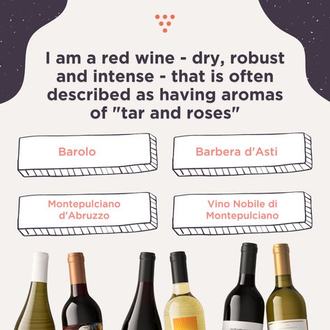 What #wine am I❓ #Trivia #WineTrivia 🍷 Wine Trivia, Am Coffee Pm Wine, Syrah Wine Pairing, Red Wine Varieties, Wine Tasting Memes Funny, Montepulciano, Trivia, Red Wine, Wine