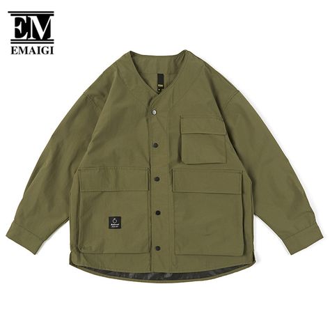 Cityboy High Density Waterproof Multi Pocket Loose Casual Jacket Men Japan Streetwear Fashion Cargo Streetwear Fashion Cargo, Japan Streetwear Fashion, Size Chart For Men, Casual Jacket Men, Suede Suit, Casual Steampunk, Tweed Men, Man Japan, Outfit Pieces