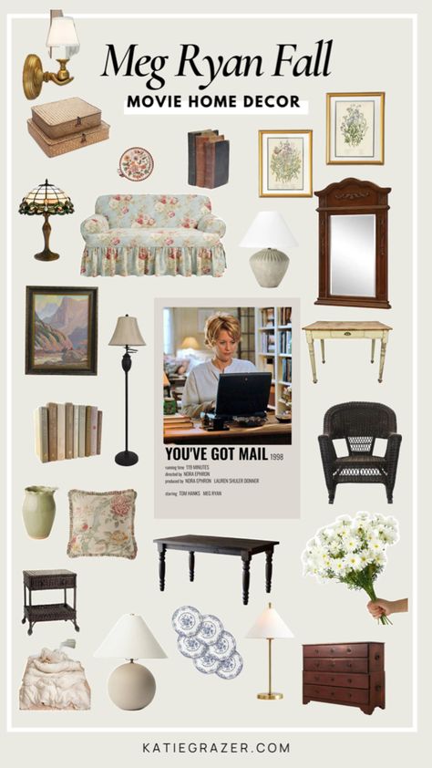 Meg Ryan Fall Home Decor #falldecor a#homedecor #moviedecor Fall home decor ideas You’ve got Mail with Meg Ryan #fallaesthetic You've Got Mail Apartment, Meg Ryan Fall, Fall Home Decor Ideas, Meg Ryan, You've Got Mail, Fall Home, Unique Spaces, Autumn Home, Fall Home Decor