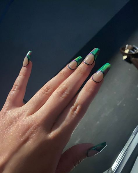 Euphoria Nails, Simple Acrylic Nails, Vacation Nails, Popular Nails, Acrylic Nails Coffin, Dream Nails, Funky Nails, Chrome Nails, Acrylic Nail Designs