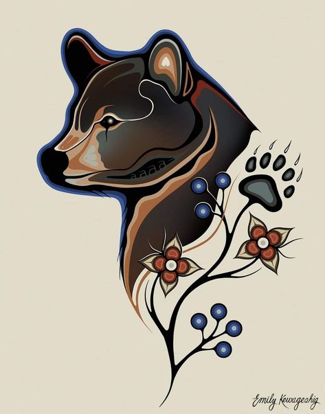 Bear Spirit Animal, Indigenous Rights, Native American Drawing, Native Tattoos, Native Artwork, Bear Tattoo, American Painting, Indigenous People, My Classroom