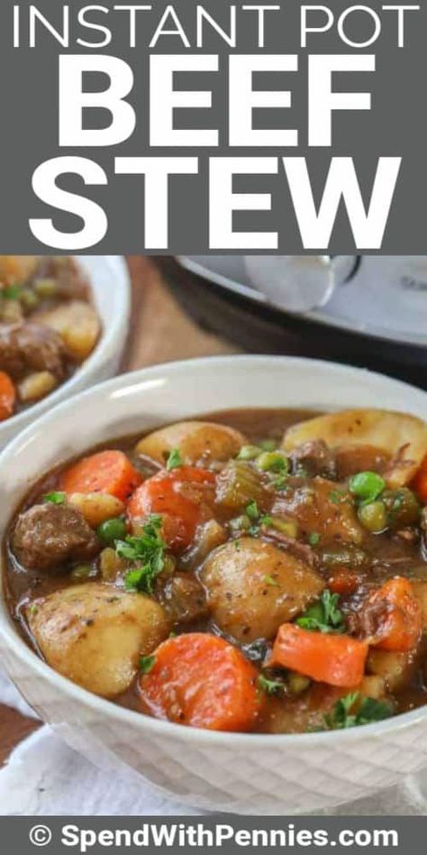 Instant Pot Beef Stew Recipe, Instant Pot Beef Stew, Stew Beef, Hearty Beef Stew, Homemade Beef Stew, Stew Meat Recipes, Pot Beef Stew, Slow Cooker Beef Stew, Instant Pot Soup