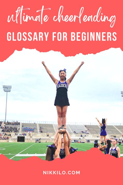 How To Coach Cheerleading, Beginner Cheerleading Tips, Cheer Practice Games, Cheer Games For Practice, Youth Cheer Practice Plan, Cheer Terms, Elementary Cheerleading, Cheerleading Practice Plan, Cheer Practice Plan