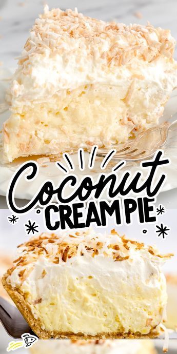 If you have ever craved a coconut cream pie, this delicious recipe is for you. This homemade dessert boasts a flaky pie crust, creamy custard filling, and fluffy whipped cream topping. Count Cream Pie, Coconut Cream Pie Paula Dean, Amish Coconut Cream Pie, Gluten Free Coconut Cream Pie, Old Fashion Coconut Cream Pie, Best Coconut Pie Recipe, Cream Pies Recipes, Coconut Cream Pie With Meringue, Mini Coconut Cream Pies