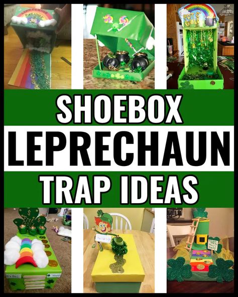 Leprechaun trap projects for kids to make as fun and easy St Patrick's Day crafts - these shoebox traps just might be the way to catch a leprechaun Catch A Leprechaun Ideas Kids, Leperchaun Trap, Kindergarten Leprechaun Trap, Easy Leprechaun Trap, Leprechaun Trap Project, Leprechaun Craft, St Patricks Crafts, Leprechaun Trap, Girl Scout Activities