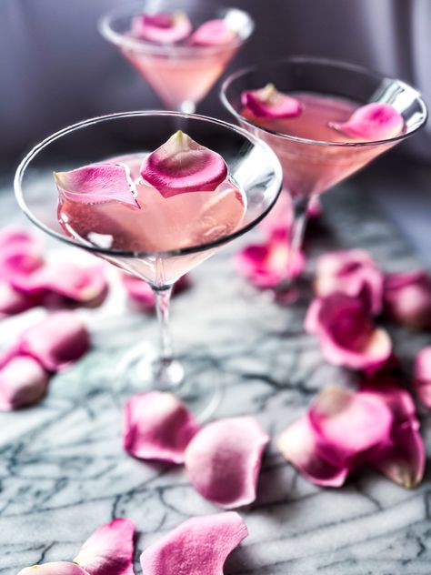 Grenadine Cocktail, Clean Cocktails, Gin Martini, Lychee Martini, Lychee Fruit, Fresh Rose Petals, Martini Shaker, Juice Ice, Romantic Dinner For Two