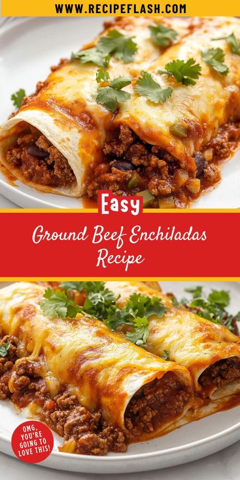 Craving a comforting dish packed with flavor? Our Ground Beef Enchiladas Recipe will satisfy your taste buds and warm your heart! Enjoy a hearty meal that is easy to make and perfect for leftovers. Be sure to save this gem in your Ground Beef Recipes collection! Leftover Ground Beef Recipes, Leftover Ground Beef, Beef Enchiladas Recipe, Beef Enchilada Recipe, Ground Beef Enchiladas, Enchiladas Recipe, Cozy Dinner, Dinner Night, Beef Enchiladas