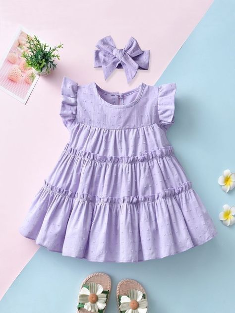 Purple Baby Dress, Kids Frocks Design, Kids Dress Wear, Girls Frock Design, Kids Fashion Dress, Kids Designer Dresses