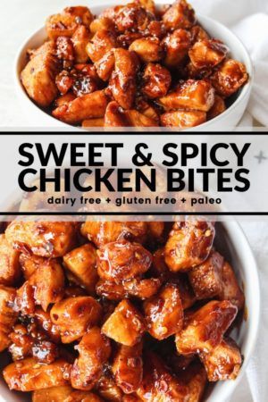 Spicy Chicken Bites, Sweet Spicy Chicken, Chicken Bites Recipes, Sweet And Spicy Chicken, Spicy Chicken Recipes, Sriracha Sauce, Chicken Bites, Crushed Red Pepper, Crushed Red Pepper Flakes