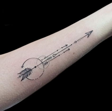 Men’s Tricep Tattoo Ideas, Mens Arrow Tattoo, Geometric Arrow Tattoo, Word Tattoo Ideas, Coordinates Tattoo, Graphic Tattoo, Arrow Tattoo Design, Horoscope Tattoos, Word Tattoo