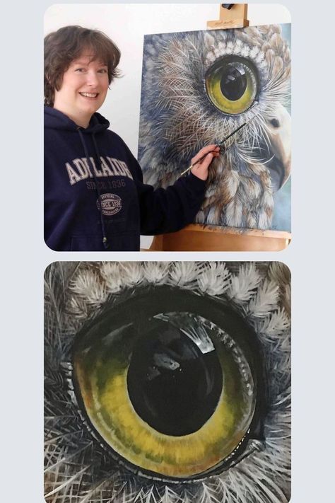 Owl Eye Painting, Painting Owls Acrylic, Owl Acrylic Painting, Owl Painting Acrylic, Inspirational Paintings, Owl Sketch, Painting Skills, Simple Acrylic, Owl Eyes