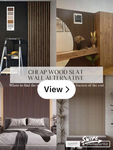 Lemon8 · CHEAP WOOD SLAT WALL ALTERNATIVE  · @Bri Taylor Diy Wood Panel Wall, Horizontal Slat Wall, Slat Wall Ideas, Vertical Slats Wall, Wall Slats, Wood Slat Wall, Wood Panel Walls, Slat Wall, Office Spaces