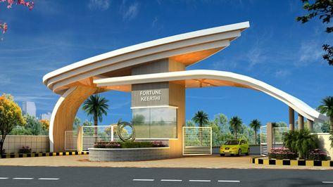 University Entrance Gate Design, Entrance Gateway Design, Gateway Design Architecture Entrance, Colony Gate Design, Entrance Gates Design Architecture Front Entry, Entrance Arch Design, Gate Entrance Ideas, Landscape Architecture Diagram, Entrance Signage