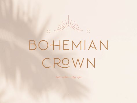 Bohemian Style Logo for Hair Salon by Kadyn Miller Bohemian Branding, Bohemian Crown, Bohemian Logo, Boho Logo Design, Hair Salon Logos, Hair Salon Design, Salon Logo Design, Hair Logo, Beautiful Logo