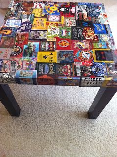 #CraftBeer label table by Glutton for Punishment: Getting My Craft On Brewery Stickers, Sticker Table, Beer Can Art, Beer Crafts, Soda Labels, Craft Beer Labels, Lack Table, Baseball Crafts, Baseball Room