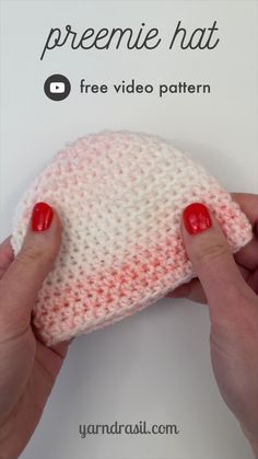 Preemie Crochet Patterns Free, Preemie Crochet Patterns, Baby Beanie Crochet Pattern, Crochet Preemie Hats, Crochet Baby Hats Free Pattern, Baby Hat Free Pattern, Preemie Crochet, Crochet Newborn Hat, Preemie Hats