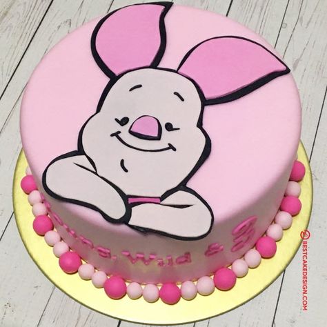 50 Piglet Cake Design (Cake Idea) - October 2019 Piglet Birthday Cake, Piglet Cake, Cinderella Cake Designs, Piglet Birthday, Aladdin Cake, Cowgirl Cakes, Owl Cakes, Baby Piglets, Winnie The Pooh Cake