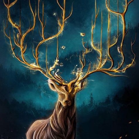 Throne Of Glass Painting, Throne Of Glass Stag, Stag Tattoo, Throne Of Glass Books, Crown Of Midnight, Empire Of Storms, Book Tattoo, Fantasy Images, Mythical Creatures Art