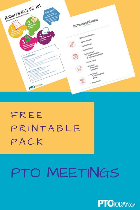 Free Pta Printables, Lunch And Learn Flyer, Pta Templates Free Printable, Pta Agenda Template, Pto Agenda Template, Free Pto Printables, Pta Budget Template, Pta Binder Organization Free Printables, Pto Forms Free Printable