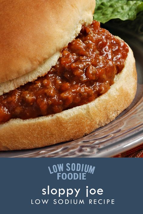 Low Sodium Ham, Low Sodium Party Food, Low Sodium Dessert Recipes Baking, Low Sodium Sloppy Joes, Easy Low Sodium Soup Recipes, Low Sodium Sloppy Joe Recipe, Low Sodium Meals Easy Lunch, Low Sodium Hamburger Recipes, Low Sodium Sandwiches