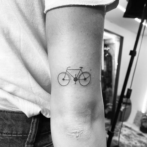 Fine Line Bicycle Tattoo, Tattoo Bicycle, Bicycle Tattoo, Bike Tattoos, Ride Bike, Hand Poked Tattoo, I Want To Ride My Bicycle, Hand Poke, Fine Line