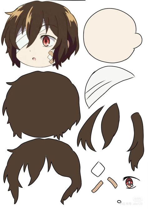 Dazai Paper Doll, Dazai Papercraft Template, Ranpo Papercraft, Dazai Papercraft, Bsd Crafts, Bungo Stray Dogs Stickers, Anime Crafts Diy, Anime Paper, Paper Cutout Art