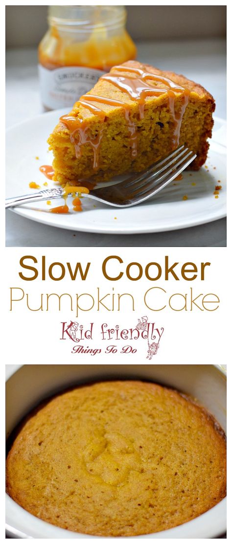 Crockpot Vegetarian, Slow Cooker Cake, Pumpkin Cake Recipe, Crock Meals, Pumpkin Food, Fall Cake Recipes, Pot Cakes, Slow Cooker Pumpkin, Yummy Fall Recipes