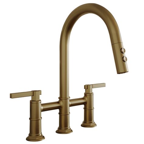 bridge kitchen faucet Gold Kitchen Faucet, Wall Mount Kitchen Faucet, Bridge Kitchen Faucet, Modern Kitchen Sinks, Kitchen Faucet With Sprayer, Pressure Washer Accessories, Gold C, Gold Kitchen, Kitchen Sink Faucets