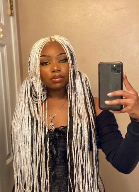 goretones from twitter White Dreads, Long White Hair, Big Box Braids Hairstyles, Dyed Hair Inspiration, Cute Box Braids Hairstyles, Protective Hairstyles Braids, Pretty Braided Hairstyles, Natural Curls Hairstyles, Braids For Black Women