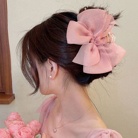 Faster shipping. Better service Summer Ponytail, Summer Hair Accessories, Mesh Bows, Ribbon Hairstyle, Casual Hairstyles, Head Hair, Bow Hair, Ponytail Holders, Stylish Hair