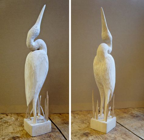 Heron carving by carvenaked on DeviantArt Eastern White Pine, Carved Legs, Blue Heron, Detailed Image, Wood Carving, Wood Art, Garden Sculpture, Deviantart, Carving