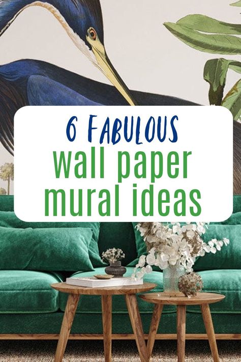 Stunning wallpaper murals that bring nature into your home and make it look simply amazing Wallpaper Murals Statement Wall, Wall Mural Ideas, Bathroom Wall Mural, Bedroom Wallpaper Ideas, Beautiful Beach Scenes, Farmhouse Wallpaper, Stylish Bedroom Decor, Beautiful Bedroom Decor, Large Wall Murals