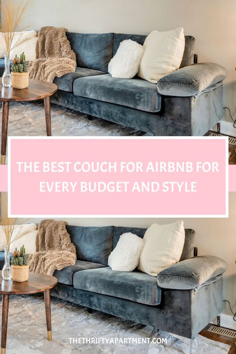 When it comes to furnishing your Airbnb rental, nothing beats a comfortable couch! Choosing the right sofa for your guests is key when setting up your Airbnb home. While there is no perfect couch, the Best Couch For Airbnb, Best Couch, Airbnb Property, Leather Sofa Couch, Modern Futon, Sofa Images, Sectional Chaise, Cool Couches, Pull Out Couch