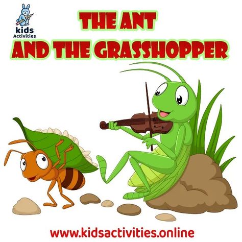 The Ant And The Grasshopper Story ⋆ Kids Activities Cricket Cartoon, Moral Stories In English, English Moral Stories, Moral Stories In Hindi, English Short Stories, Story Teller, Kids Bedtime, English Story, English Reading