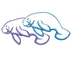 Manatee Outline (EZ1260) Embroidery Design by EZ Embroidery Manatee Outline, Simple Manatee Tattoo, Manatee Silhouette, Manatee Tattoo, Manatee Art, Big Little Canvas, Matching Friend Tattoos, Outline Embroidery, White Ink Tattoo