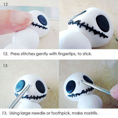 DECK THE HOLIDAY'S: DIY JACK SKELLINGTON ORNAMENT! Clay Jack Skellington, Horror Ornaments, Diy Jack Skellington, Bead People, Halloween Pasta, Christmas Tutorial, Halloween Clay, Clay Christmas, Air Dry Clay Projects