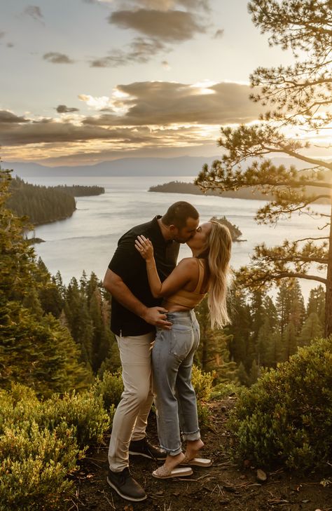 We loved photographing Dustin and Lacey’s Lake Tahoe proposal! We worked with Dustin to plan a surprise proposal for Lacey at sunrise in Emerald Bay! Get inspiration for your own mountain proposal on the blog. Don’t forget to contact us at mindfulmediaphotography.com for your Lake Tahoe proposal photography!   Lake Tahoe Couples Photos | Lake Tahoe Engagement Photos | Mindful Media Photography Lake Tahoe Photo Ideas, Lake Tahoe Honeymoon, Lake Tahoe Pictures, Lake Tahoe Proposal, Tahoe Engagement Shoot, Tahoe Engagement Photos, Lake Tahoe Engagement Photos, Sand Harbor Lake Tahoe, Surprise Proposal Pictures