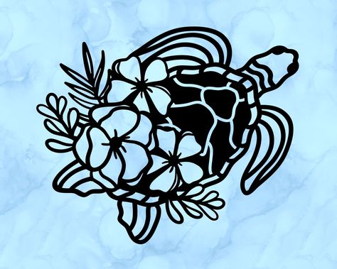 Turtle Decals, Hawaiian Symbols, Motif Henna, Sea Turtle Decal, Sea Turtle Pictures, Glass Etching Patterns, Custom Beach Bags, Turtle Wall Art, Boho Tattoos