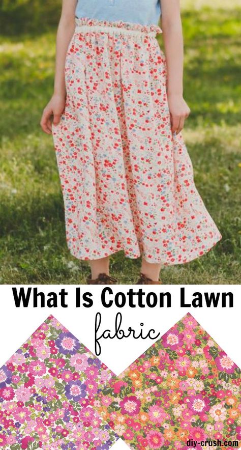 What is cotton lawn fabric and what can you sew with it? Important facts and tips for sewing with cotton lawn. What To Sew, Flowy Clothing, Sewing Project Ideas, Tips For Sewing, Romper Sewing Pattern, Cotton Lawn Fabric, Romper Pattern, Sewing Fabrics, Sewing Projects For Kids