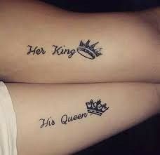 Couples tattoos Crown Tattoos, Him And Her Tattoos, Couple Tattoos Love, Best Couple Tattoos, Tattoo Couple, Small Couple Tattoos, Cute Couple Tattoos, Tattoos Infinity, Her King