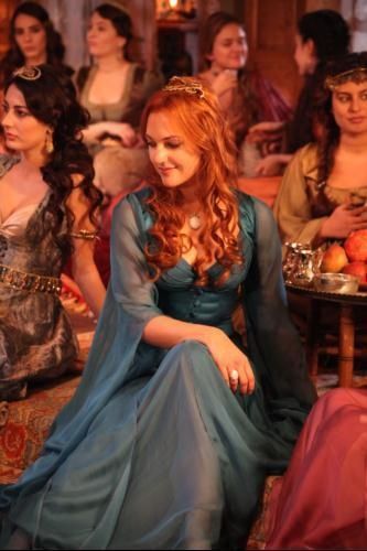 Larissa truly had to laugh. This was what being an Aegis meant? If this was all there was to it in Braeden, she'd lose her mind. Blue Frock, Meryem Uzerli, Hurrem Sultan, Royal Dresses, Magnificent Century, Medieval Dress, Medieval Clothing, Turkish Fashion, Turkish Beauty