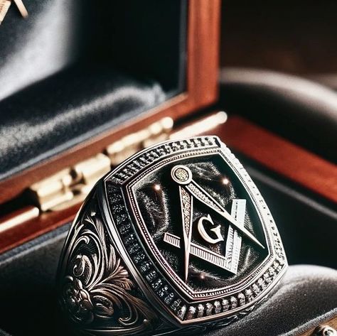 Masonic Buys on Instagram: "Introducing the ✨Masterpiece Collection by 👉Masonicbuys.com:
The Masonic Elegance Ring, a symbol of tradition and distinction. This meticulously crafted ring, embodies the essence of Masonic heritage through its sophisticated design. Central to its allure is the iconic square and compass symbol, exquisitely detailed and possibly accented with fine gemstones, making it not just a ring, but a piece of art.

Encased in a luxurious jewelry box, the ring is presented in a setting that speaks of its prestige. The box, made from the finest dark wood, opens to reveal a plush, velvet-like interior, cradling the ring in a bed of elegance. The lid's interior is lined with soft, satin fabric, further enhancing the sense of luxury that surrounds this exceptional piece.

Thi Compass Symbol, Luxurious Jewelry, Masonic Ring, Ring Ideas, The Masterpiece, Sophisticated Design, The Prestige, Dark Wood, Luxury Jewelry