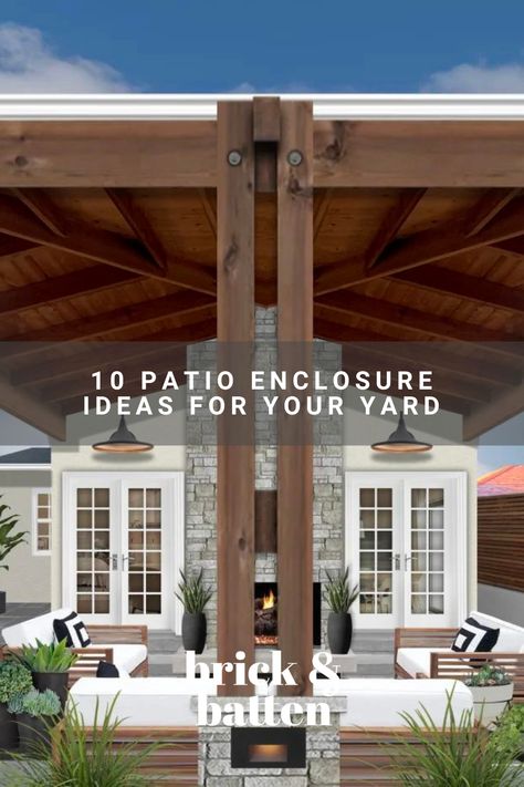 With patio season fast approaching, you might be dreaming of overhauling your outdoor living space. If you’re on the hunt for patio enclosure ideas, we’ve got you covered: https://bit.ly/3lw93wr Patio Enclosure Ideas, Wood Retaining Wall, Enclosure Ideas, Backyard Area, Home Exterior Design, Porch Columns, Patio Enclosures, Parking Area, Enclosed Patio