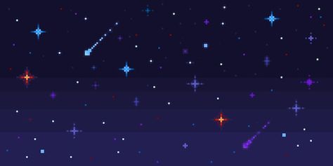 Pixel Night Sky, Pixel Art Night Sky, Photo Pixel, Art Night, Space Games, Pc Wallpaper, Space Backgrounds, 8 Bits, Night Art